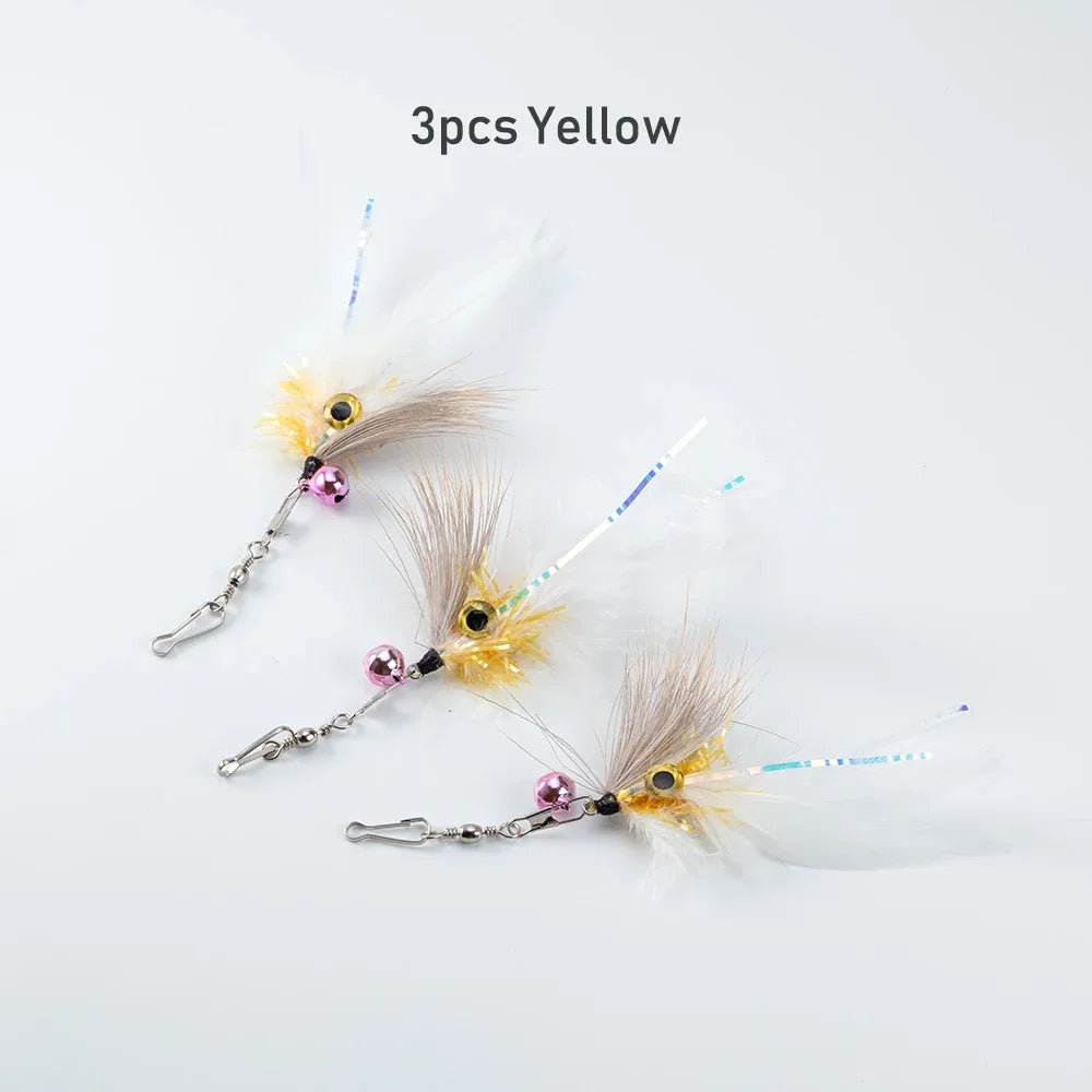 Feather Cat Toy Accessories Replace Head Pet Supplies Toy Cat Teaser Stick For Changing Heads