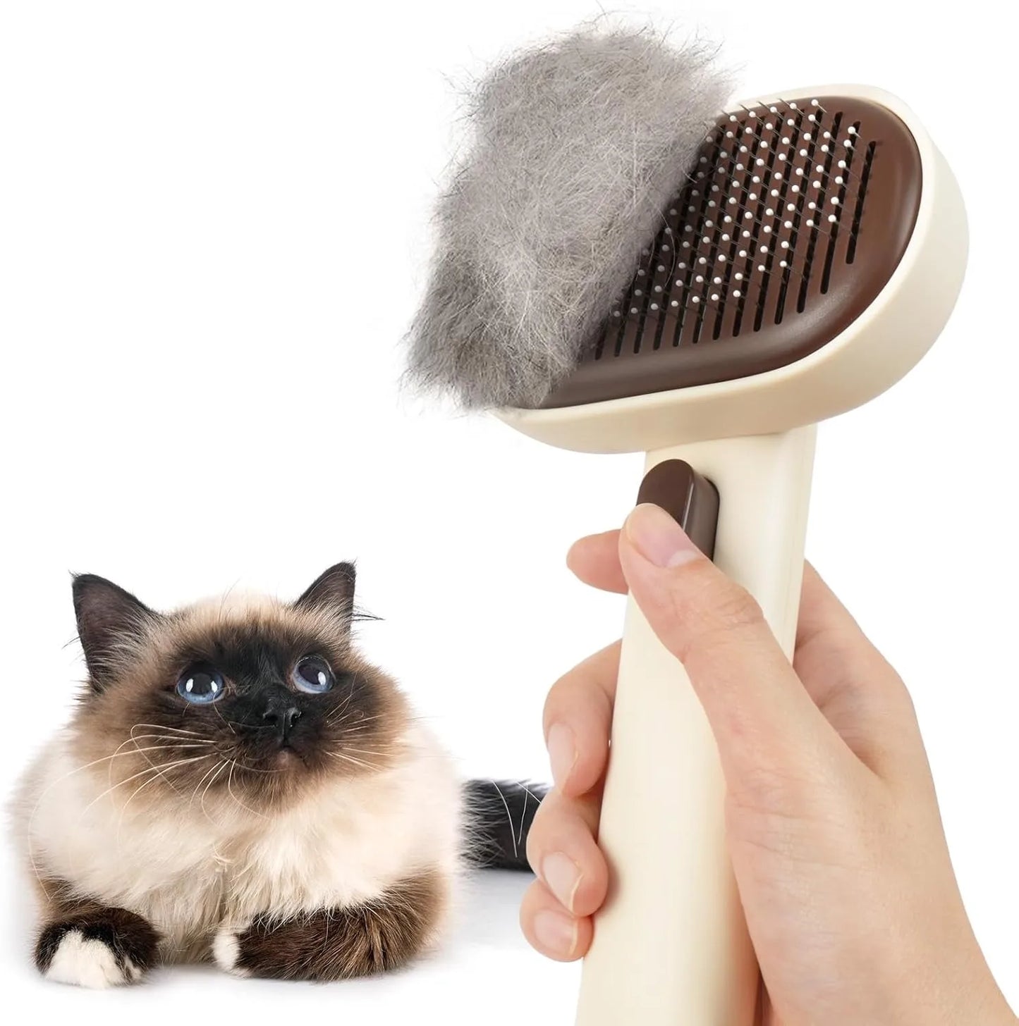 Cat Brush for Shedding, Cat Brushes for Indoor Cats, Cat Brush for Long or Short Haired Cats, Cat Hair Brush Cat Grooming Deshed