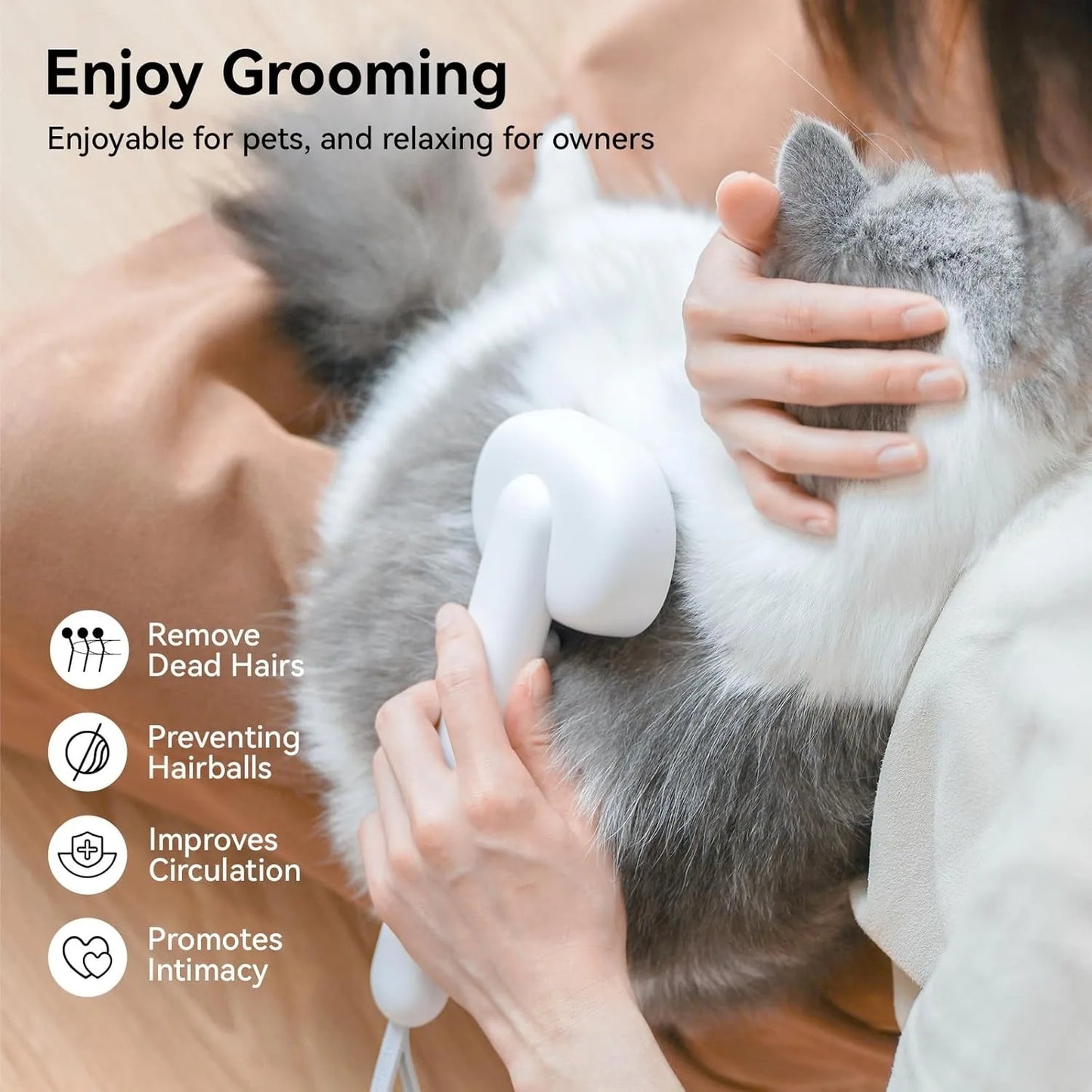 Cat Brush for Shedding, Cat Brushes for Indoor Cats, Cat Brush for Long or Short Haired Cats, Cat Hair Brush Cat Grooming Deshed