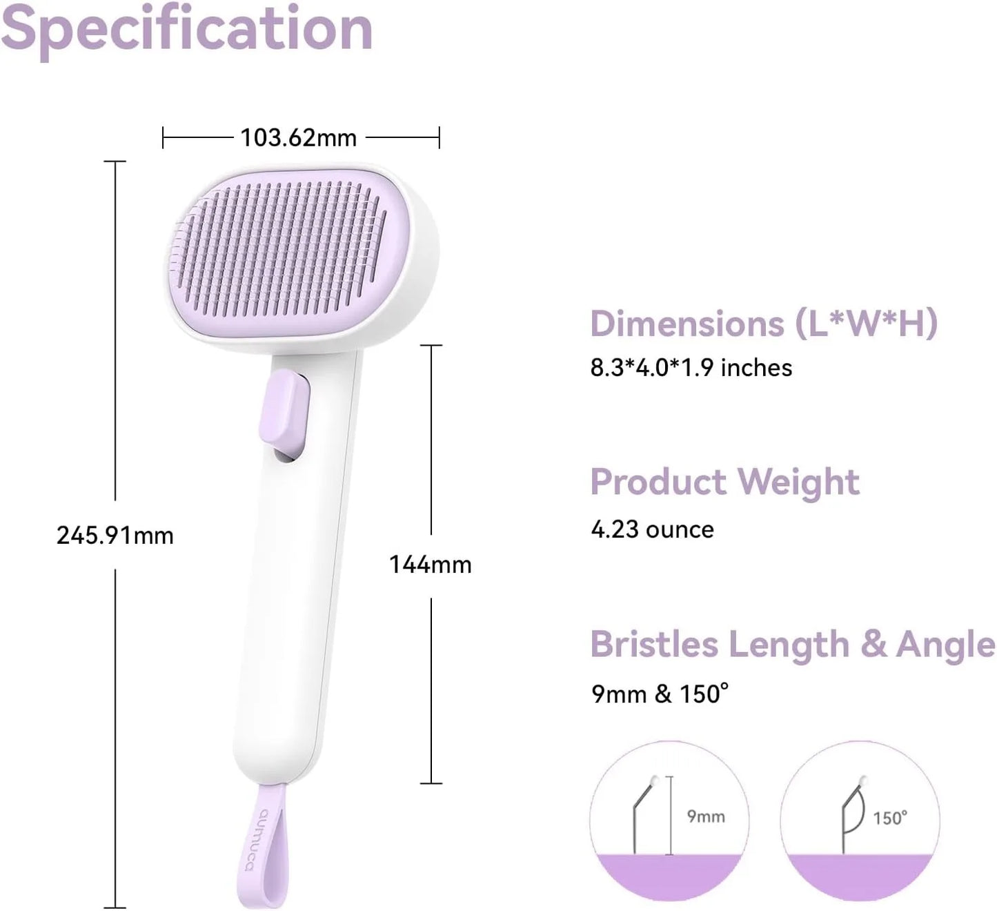 Cat Brush for Shedding, Cat Brushes for Indoor Cats, Cat Brush for Long or Short Haired Cats, Cat Hair Brush Cat Grooming Deshed