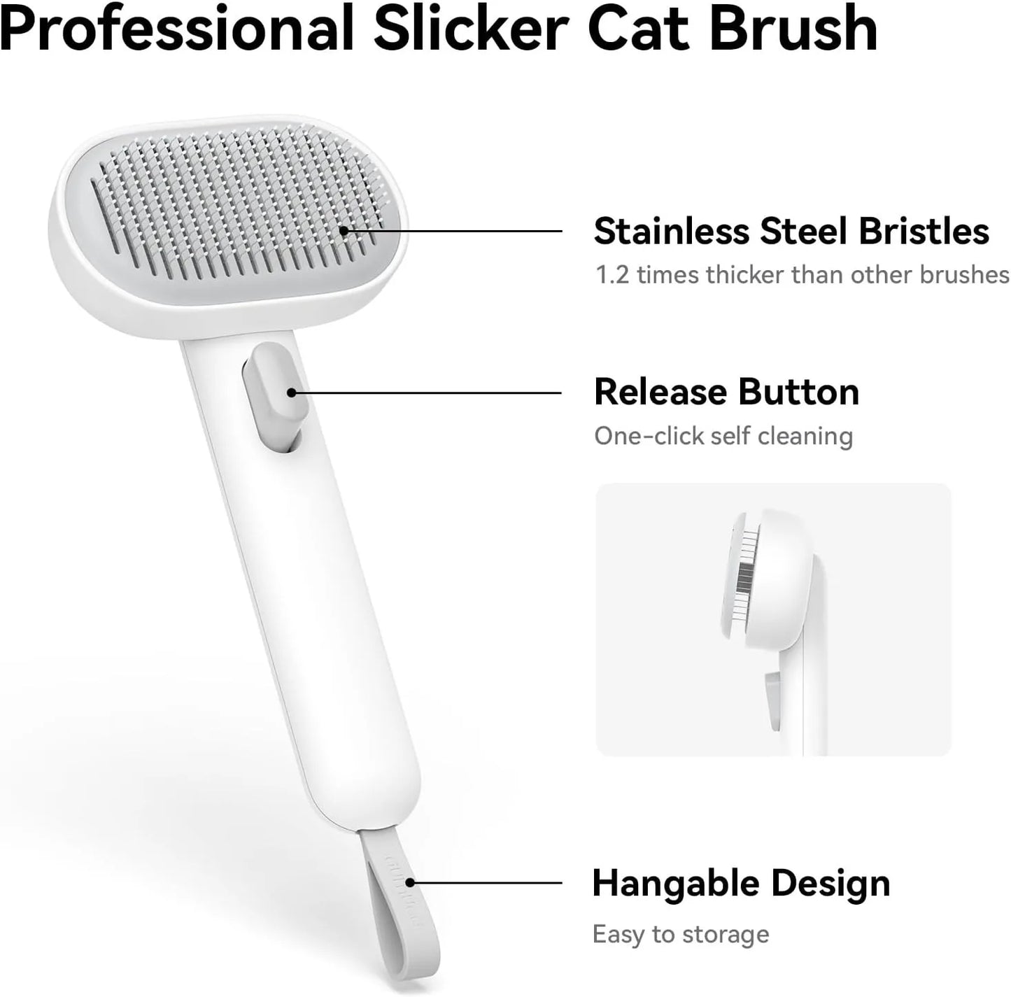 Cat Brush for Shedding, Cat Brushes for Indoor Cats, Cat Brush for Long or Short Haired Cats, Cat Hair Brush Cat Grooming Deshed