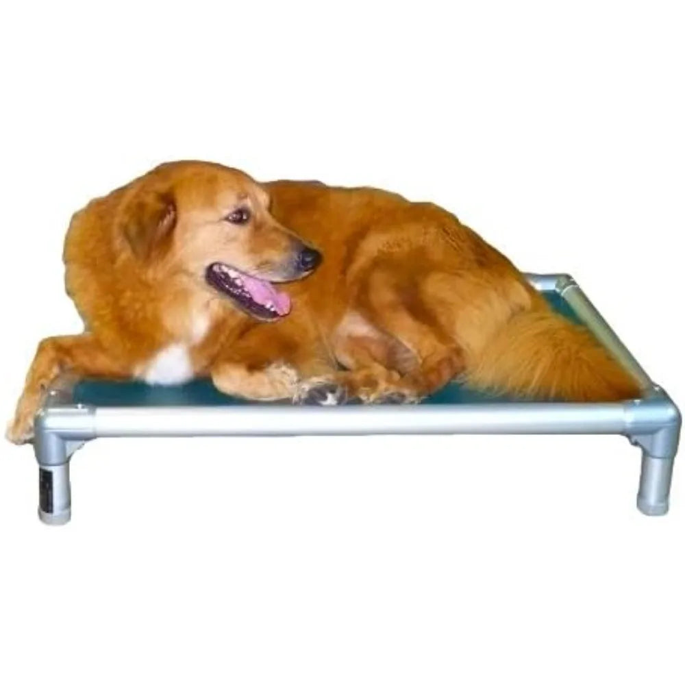 durable silver aluminum dog bed - 44x27" - heavy-duty royal vinyl