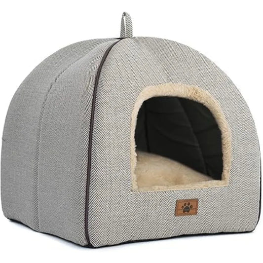 Cozy Indoor Cat Bed With Removable Cushioned Pillow Cat Cave