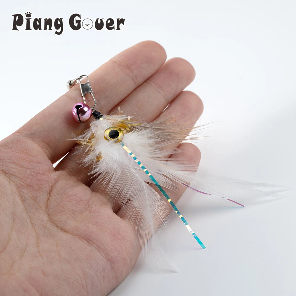 Feather Cat Toy Accessories Replace Head Pet Supplies Toy Cat Teaser Stick For Changing Heads