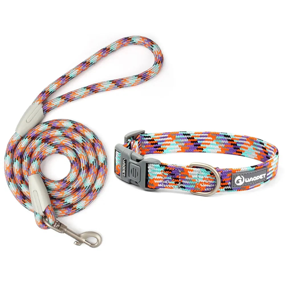 Leashes And Collar Set For Small Medium Large Dogs Pet French Bulldog Chihuahua Pug Outdoor Walking Lead Collar Leash Supplies