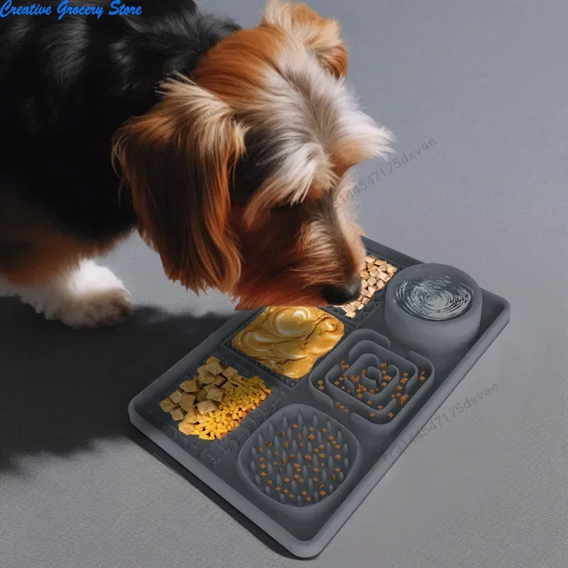 Pet Licking Mat Pet Eating Ware Dog Slow Food Mat Placemat  Dog Feeder Supplies Suction Cup Dog Bathing Distraction
