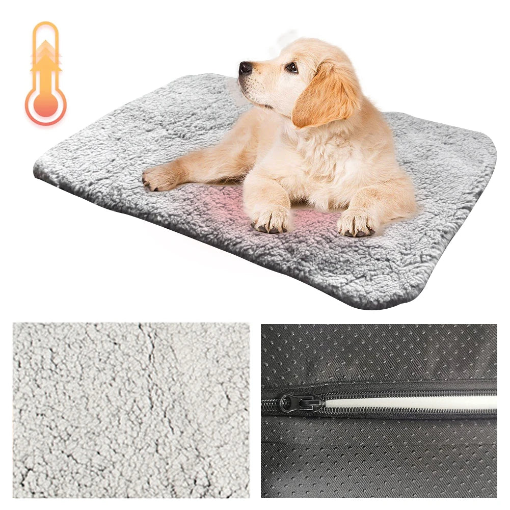 Pet Warming Pad Self-Heating Cat Warmer Mat Comfortable Pet Sleeping Mat Soft Thickened Blanket Pad for Indoor Cats & Small Dogs