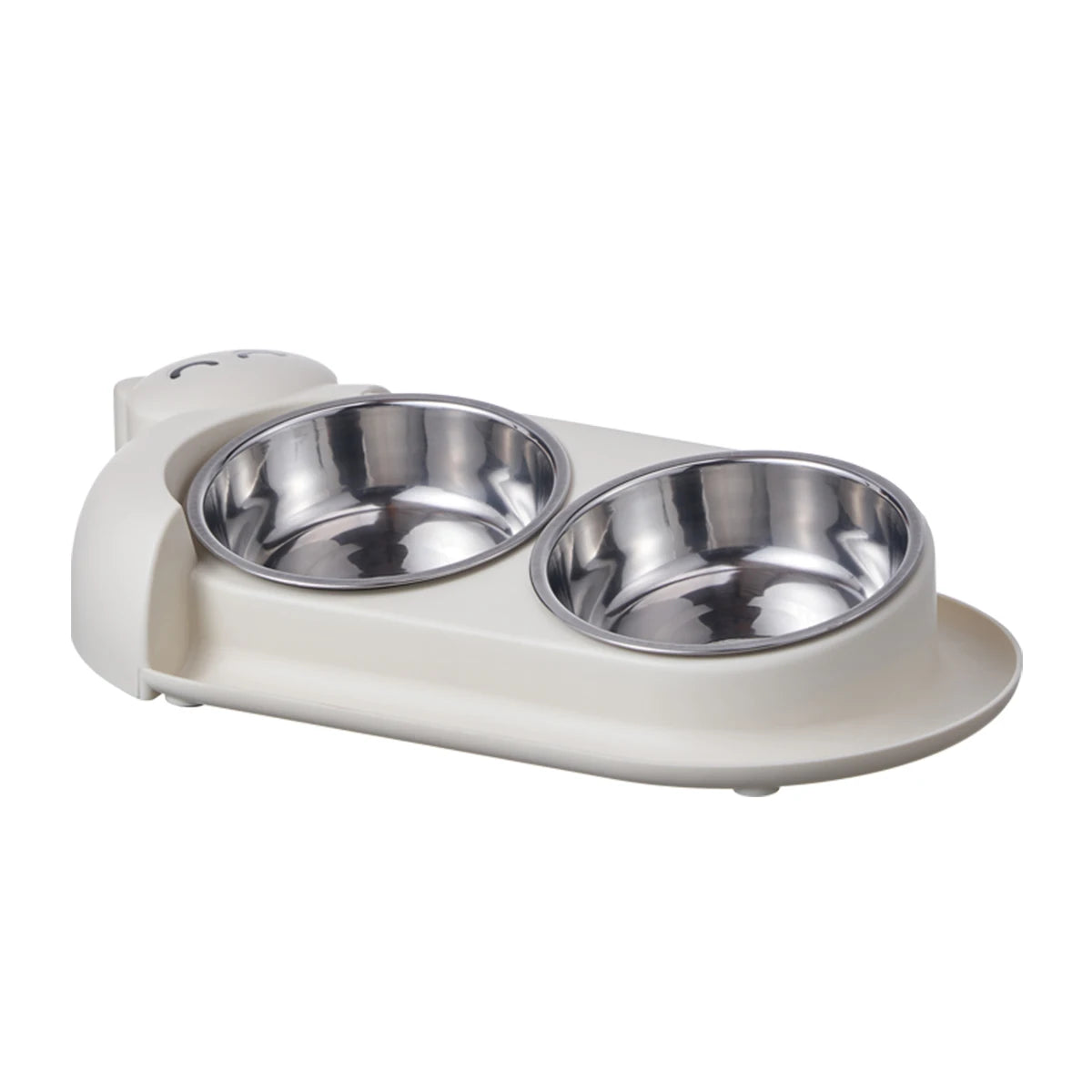 One piece multifunctional pet double bowl cartoon containing stainless steel bowl pet food utensils pet feeding water feeding tw