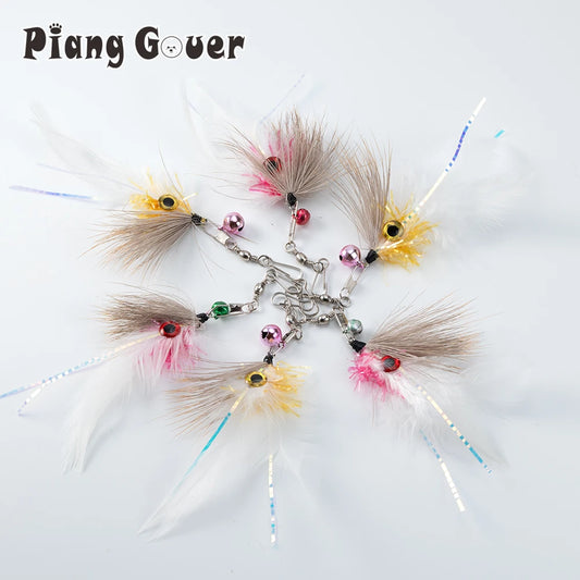 Feather Cat Toy Accessories Replace Head Pet Supplies Toy Cat Teaser Stick For Changing Heads