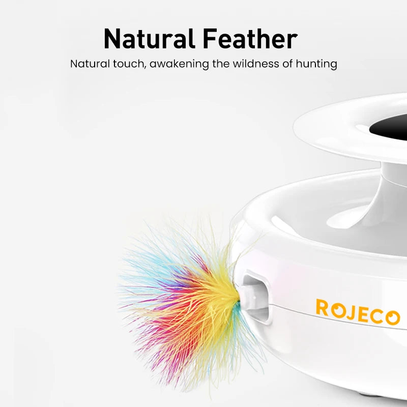 ROJECO 2 In Cat Teaser Toy Feathered Balls Interactive