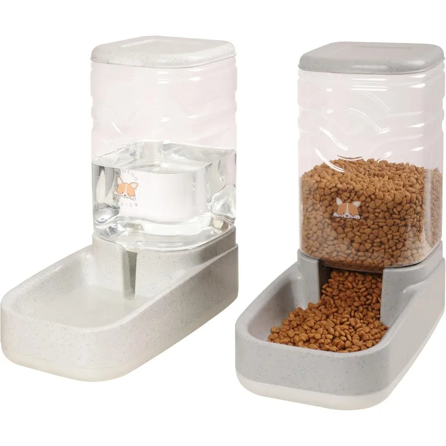 Automatic Cat Feeder Gravity Food and Water Dispenser Bowl Set for Small Medium Dogs Animals Pet Feeder Dispenser Storage Food