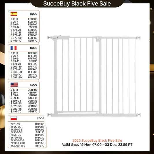 VEVOR Baby Gate 28/30/36 Inches High Dog Gate Easy Step Walk Thru Child Pet Security Pressure Mount Kit Wall Cups Doorways