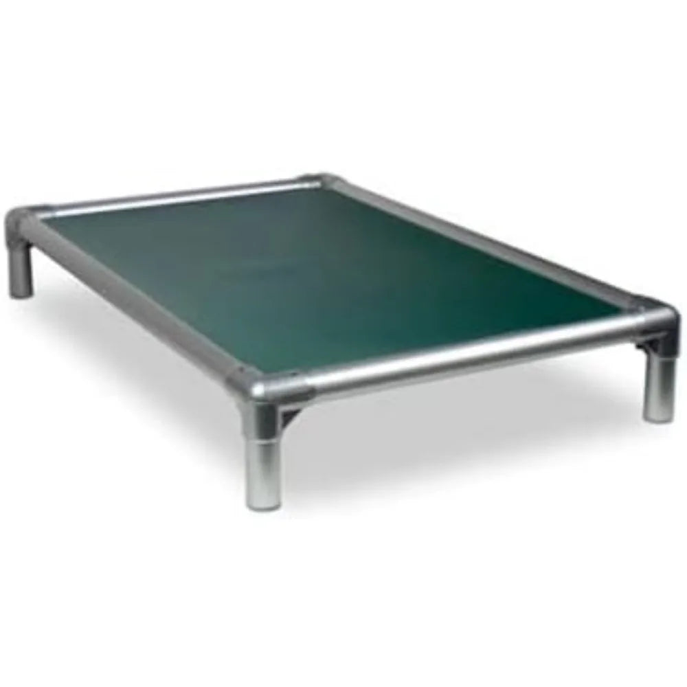 durable silver aluminum dog bed - 44x27" - heavy-duty royal vinyl