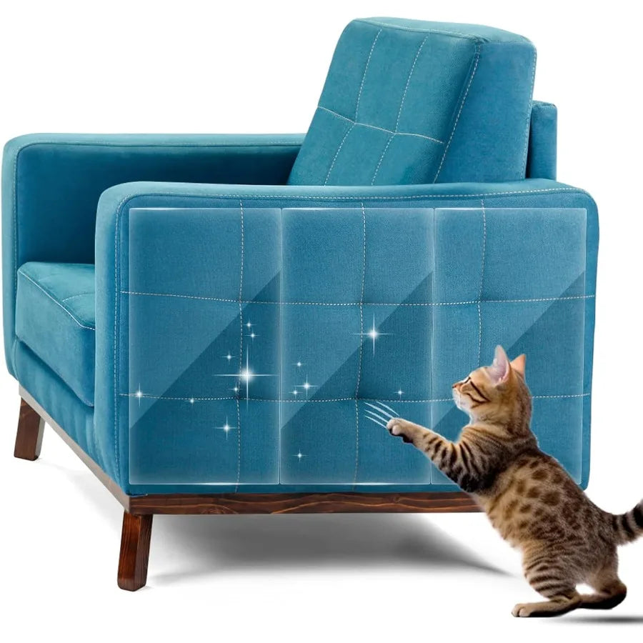 No Glue Marks Cat Scratch Furniture Protector, 12-Pack With Pins