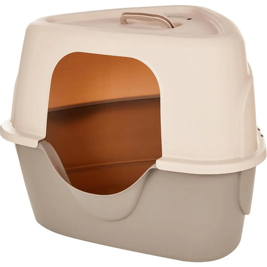 Cat Litter Box with Lid, No-Mess, Standard, unisex, Charcoal, 26 in x 23 in x 20 in