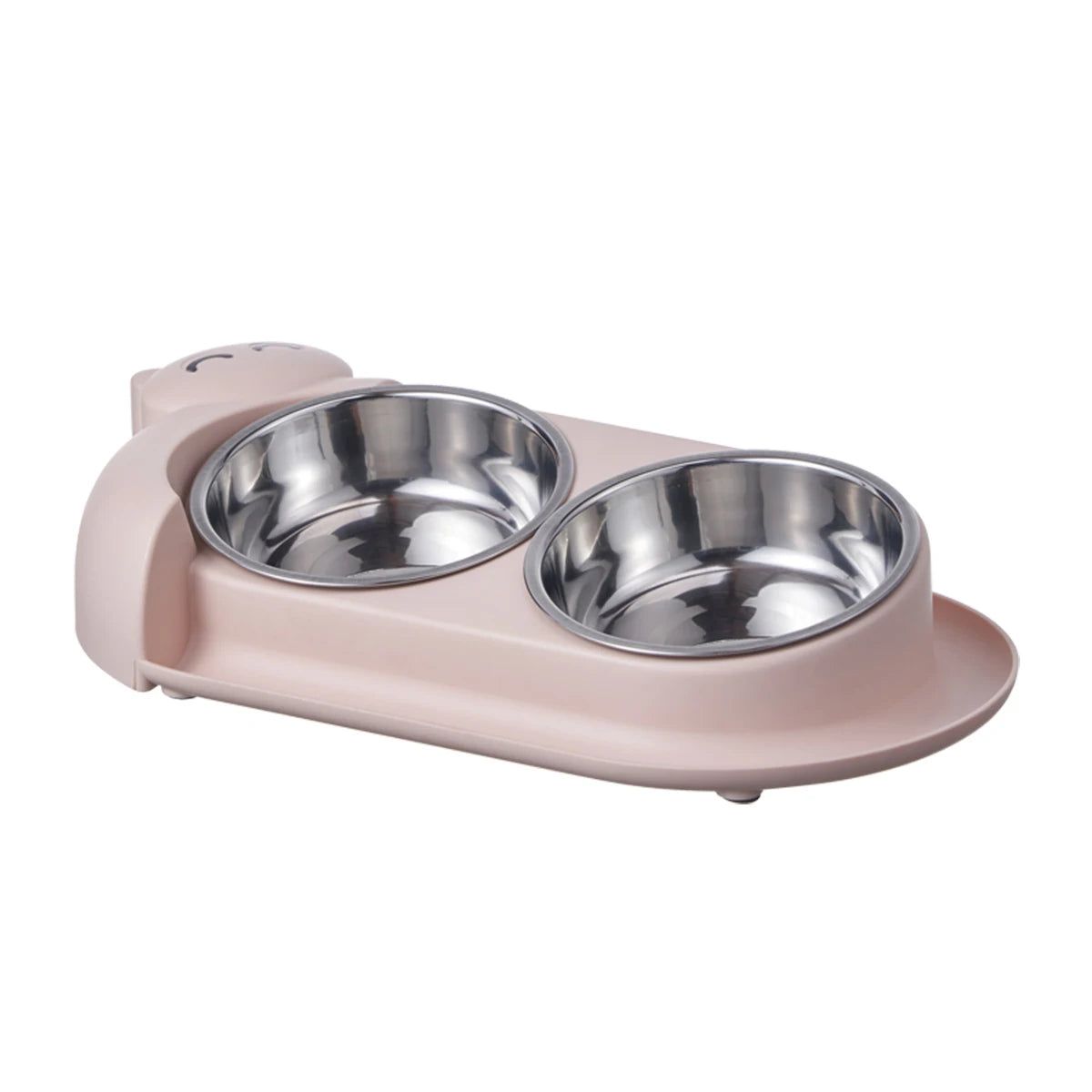One piece multifunctional pet double bowl cartoon containing stainless steel bowl pet food utensils pet feeding water feeding tw