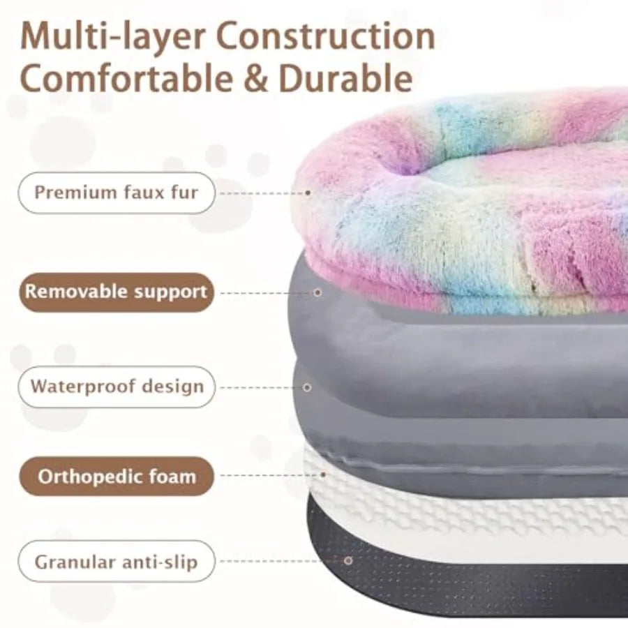 Human Dog Bed 71''x45''x12'' Size Fits Adult and Pet Washable Giant People Bed 10 CM Thick Memory Foam Large Oversize Pet Bed w