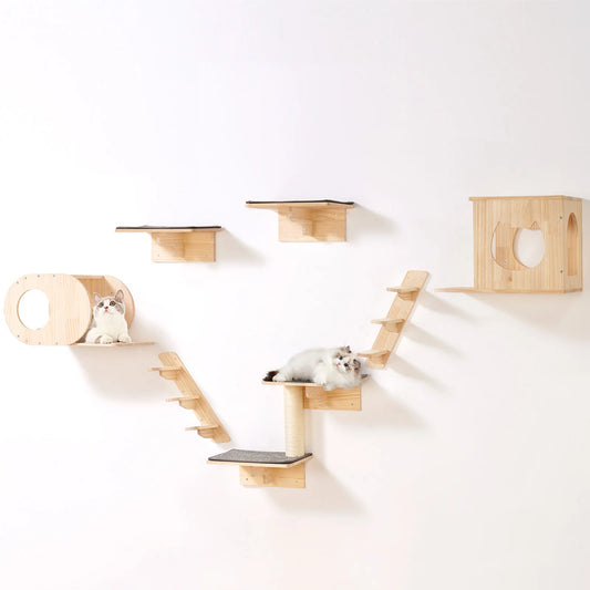 SucceBuy Wall Mounted Cat Shelves and Perches Set