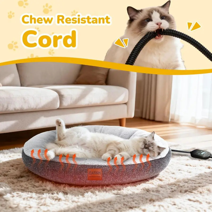 Cozy Heated Cat Bed For Indoor Cats And Small Pets