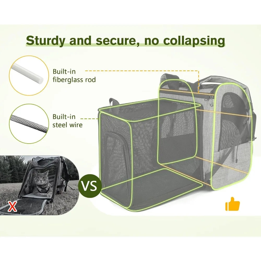 TIFICY Cat Carrier Backpack Expandable With Shade Cover And Mesh