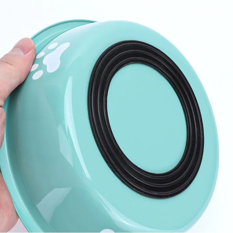 New pet bowls, large-capacity dog food bowls, stainless steel anti-knock household dog bowls, large-scale pet supplies.