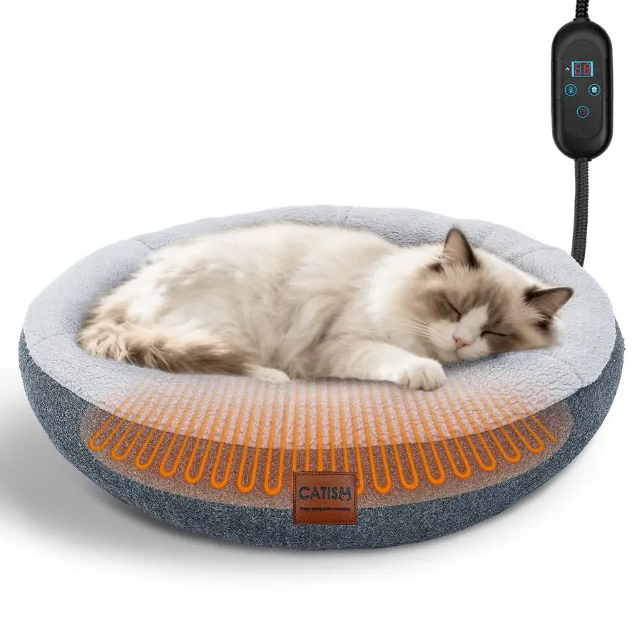 Cozy Heated Cat Bed For Indoor Cats And Small Pets