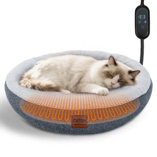 Cozy Heated Cat Bed For Indoor Cats And Small Pets