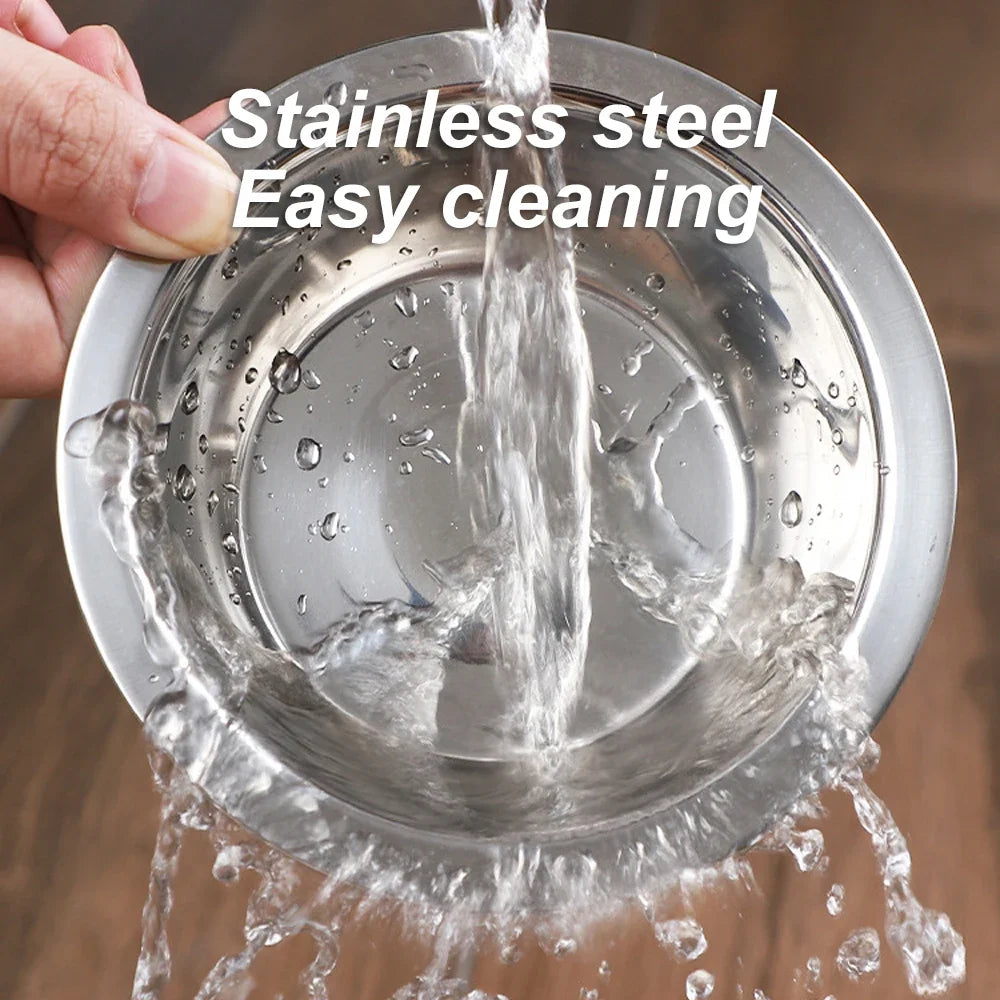 1pc S/M/L Stainless Steel Floor-standing Pet Double Bowl Fall-proof & Durable‌ Line Iron Frame Feeder Dog Bowls for Pet Dogs Cat