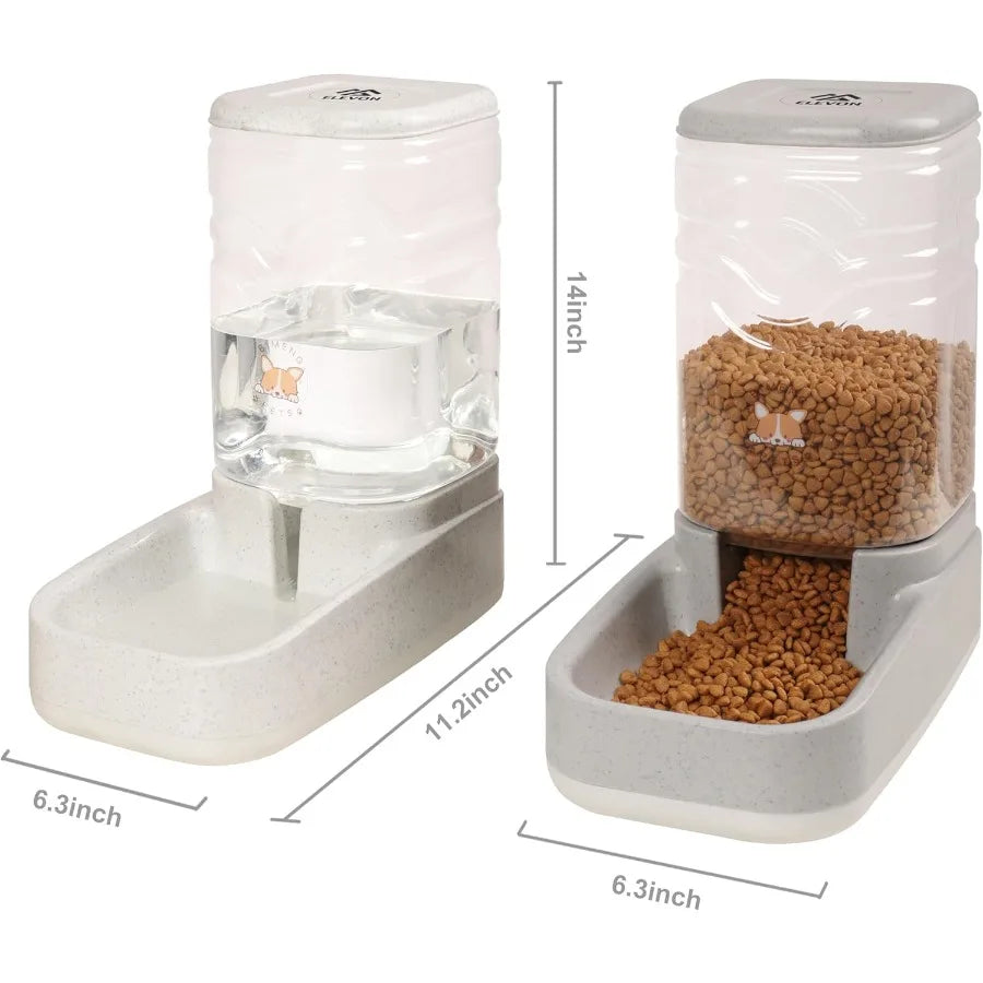 Automatic Cat Feeder Gravity Food and Water Dispenser Bowl Set for Small Medium Dogs Animals Pet Feeder Dispenser Storage Food