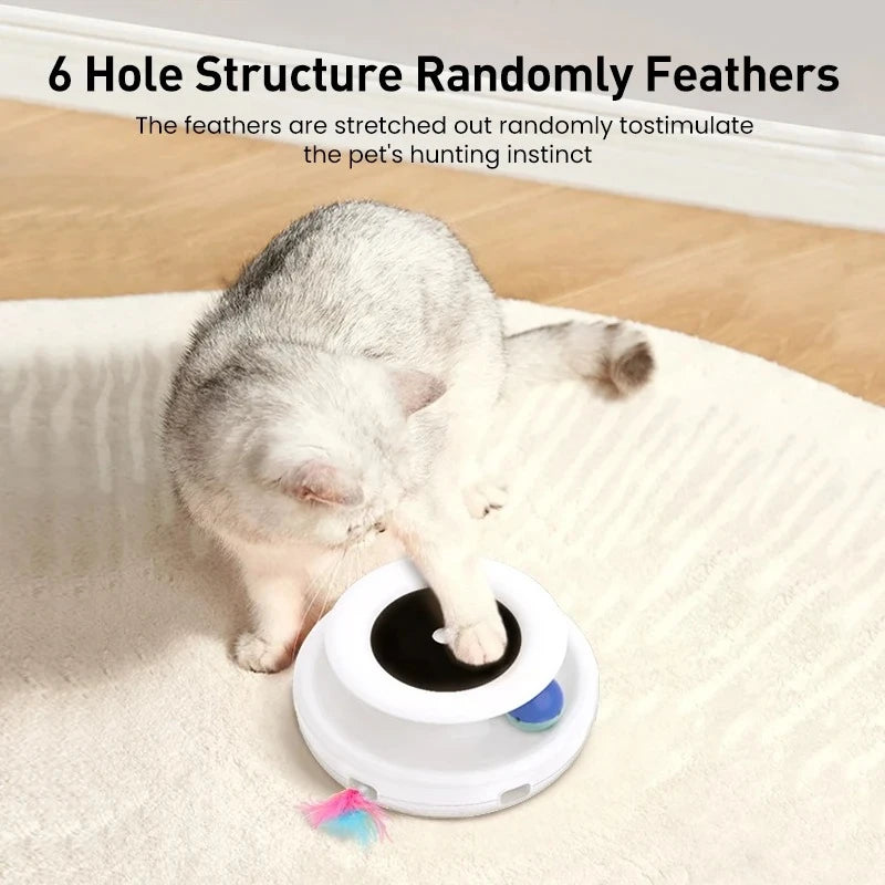 ROJECOCN 2 In 1 Cat Teaser Toy Feather Ball Set 5 Modes