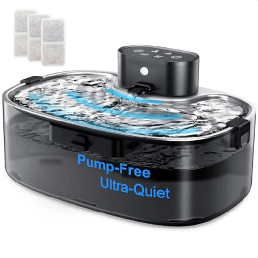 Wireless Cat Water Fountain No Pump Easy To Clean Quiet