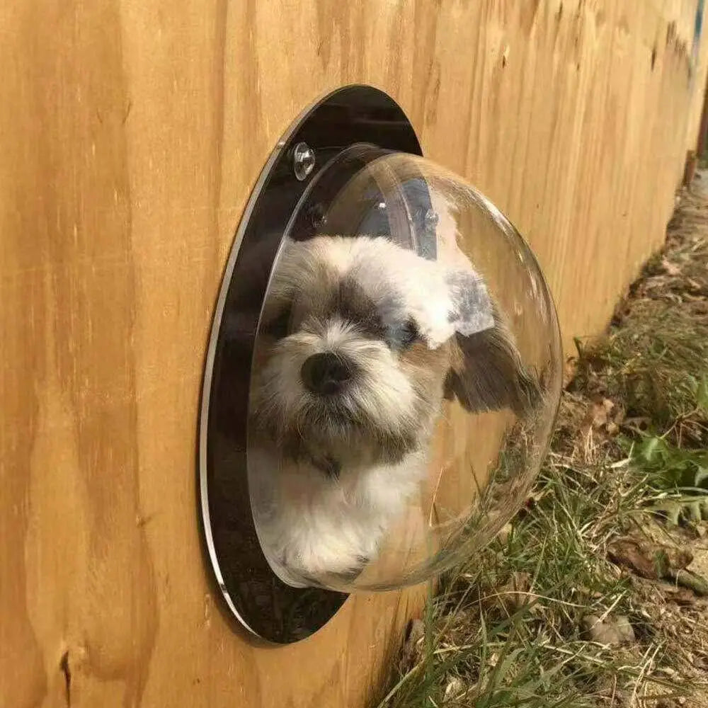 Pet Dog Fence Window - 9.5" Bubble Dome Peek Window for Pets Dogs Cats, Clear Safe Durable Acrylic Fences Windows