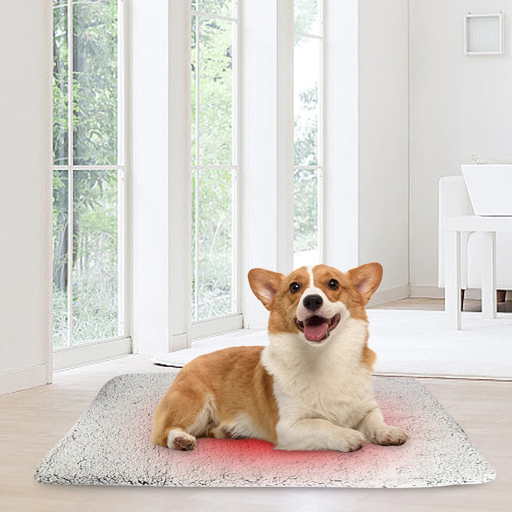 Pet Warming Pad Self-Heating Cat Warmer Mat Comfortable Pet Sleeping Mat Soft Thickened Blanket Pad for Indoor Cats & Small Dogs