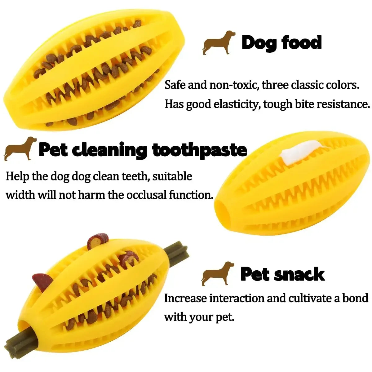 Pet Dog Chew Toys Teeth Cleaning Snack Ball Pet Dog Toy Ball Natural Rubber Super Tough Interactive Bouncy Pet Supplies Cat toys