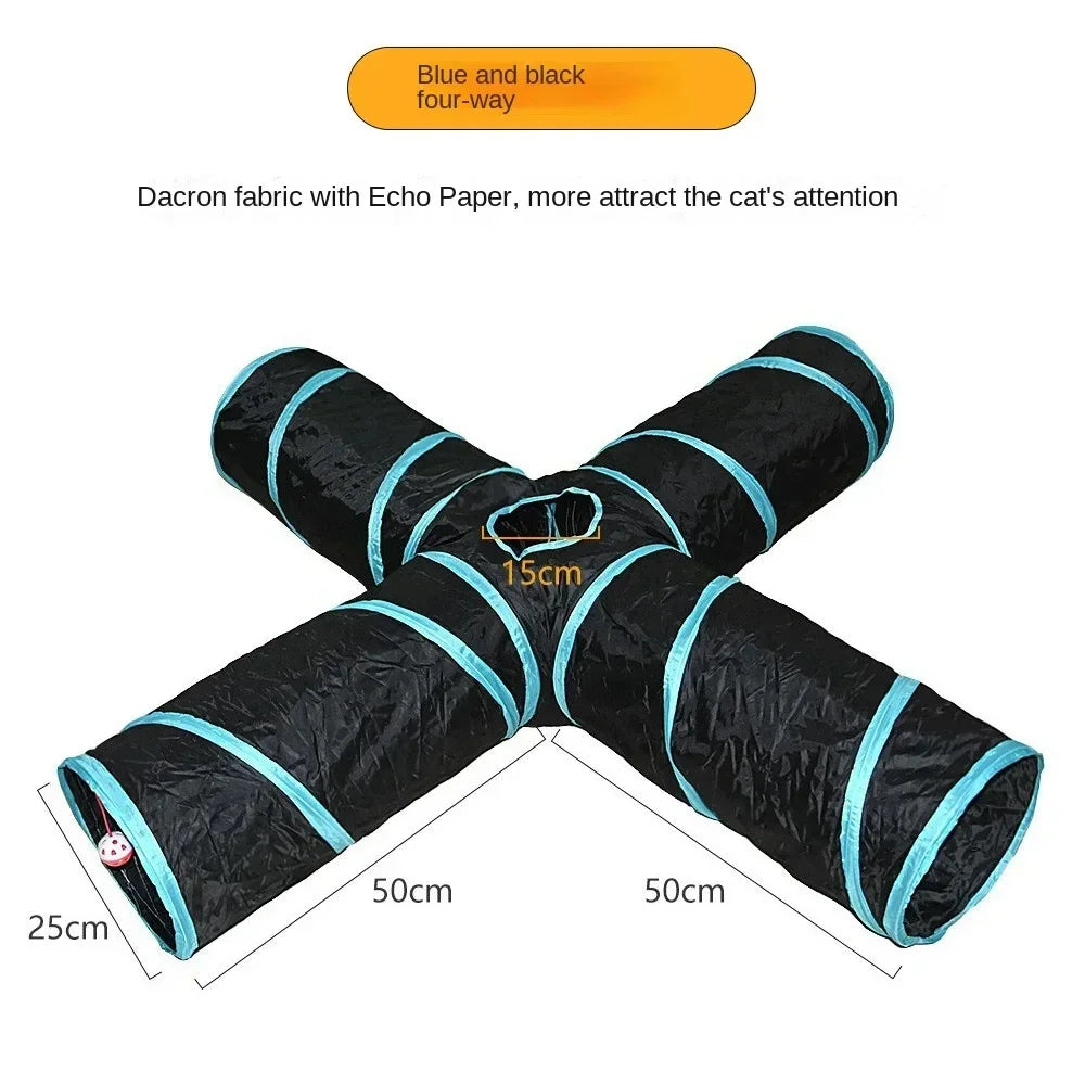 Foldable Cat Tunnel Toy for Indoor Play