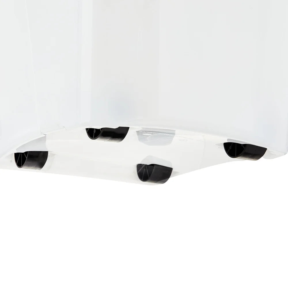 Plastic Pet Food Storage Container 25 lb Capacity Bug Moisture Resistant Locking Lid Rubber Seals Roller Wheels Freshness Large