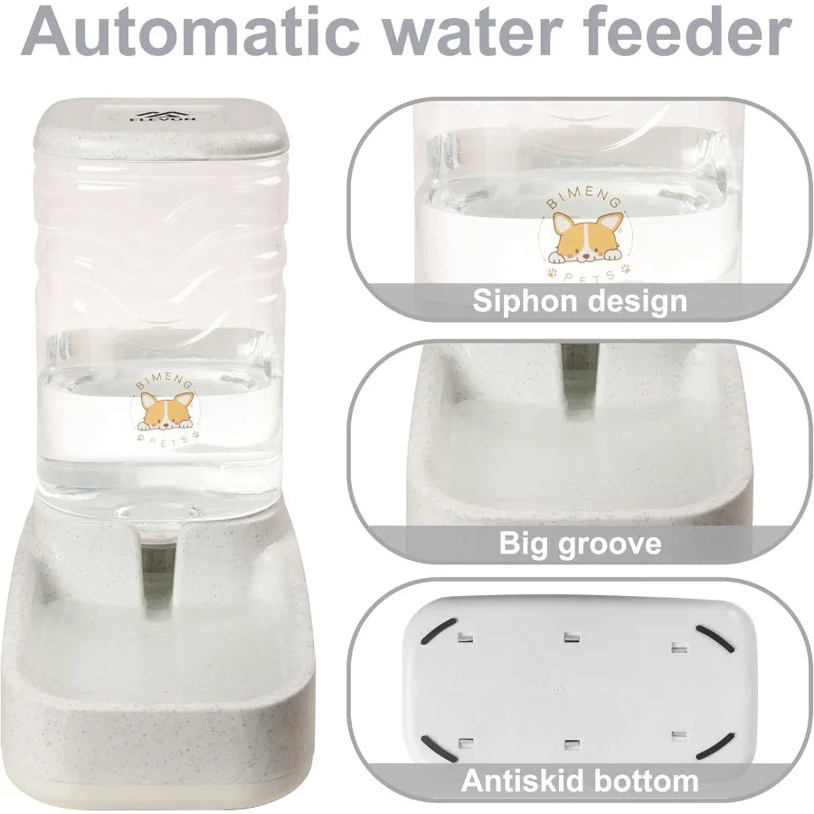 Automatic Cat Feeder Gravity Food and Water Dispenser Bowl Set for Small Medium Dogs Animals Pet Feeder Dispenser Storage Food