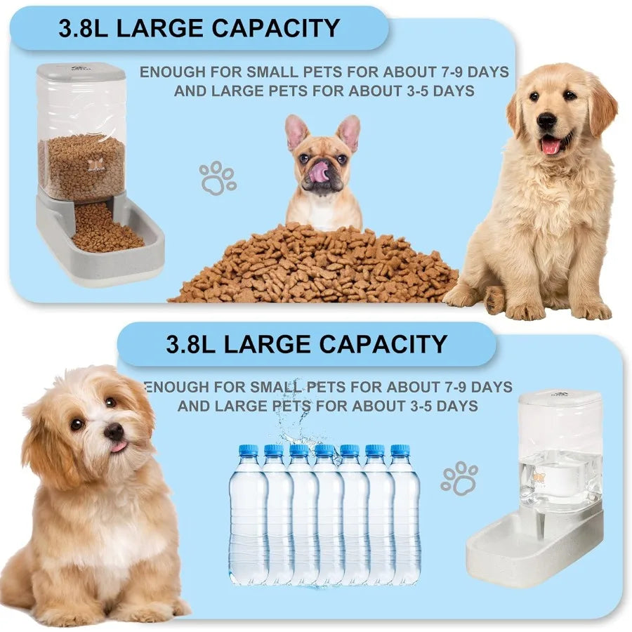 Automatic Cat Feeder Gravity Food and Water Dispenser Bowl Set for Small Medium Dogs Animals Pet Feeder Dispenser Storage Food
