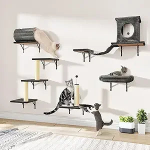 ZHIYONG 7-In-1 Wall Mounted Cat Climber Set With House And Scratcher