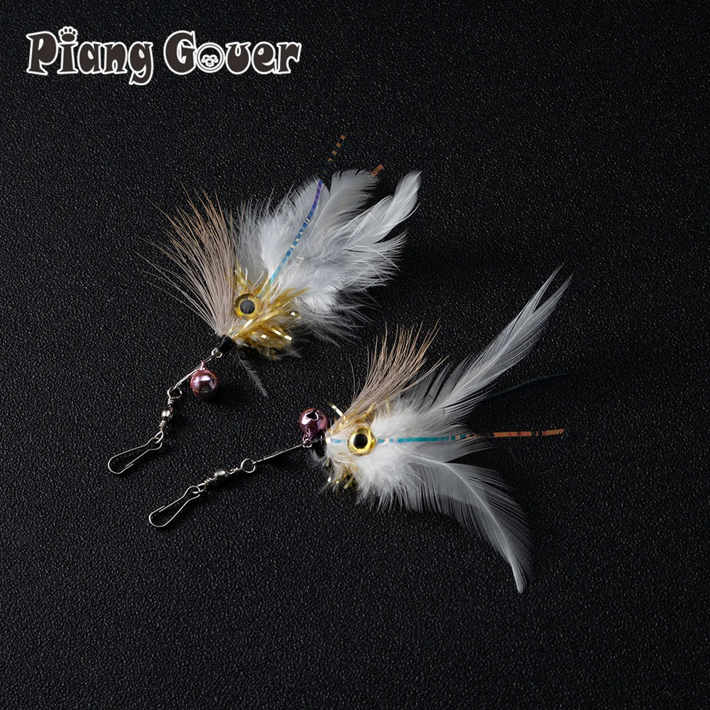 Feather Cat Toy Accessories Replace Head Pet Supplies Toy Cat Teaser Stick For Changing Heads