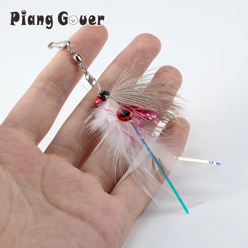 Feather Cat Toy Accessories Replace Head Pet Supplies Toy Cat Teaser Stick For Changing Heads