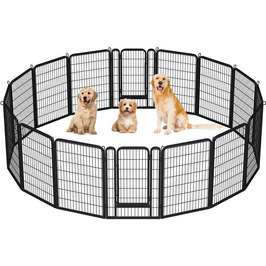 Dog Playpen Outdoor 40 inch 16 Panels Indoor Dog Fence Metal Dog Pen Heavy Duty Pet Exercise Pen for RV/Camping/Garden