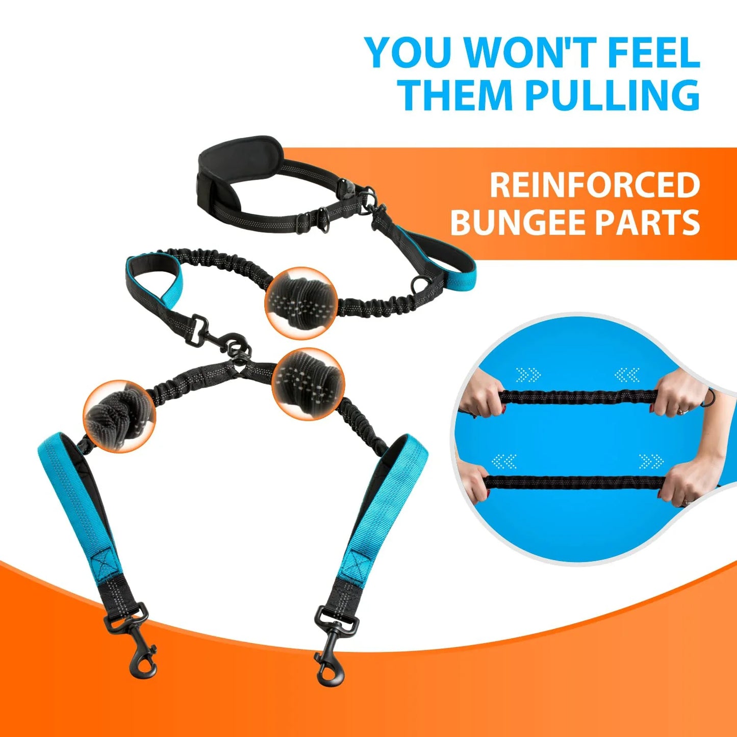 Explosion-Proof Short Elastic Buffer Pet Leash One-Hand Drag Two-Walking Rope Running Dog Accessories for Small Large Dogs