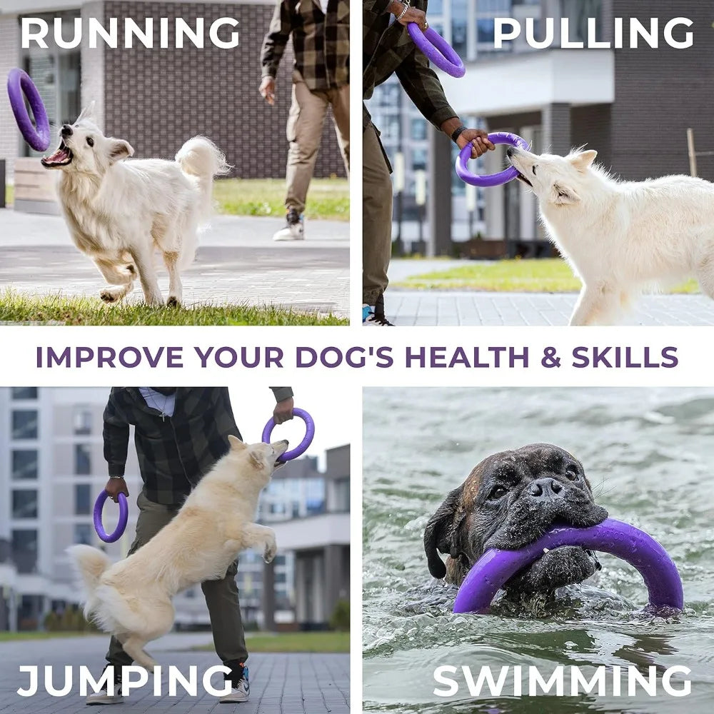 Puller Outdoor Dog Ring Toys - Dog Fetch Toy & Tug of War Dog Toy for Small Medium Large Dogs - Dog Ball & Soft Dog Frisbee Alt