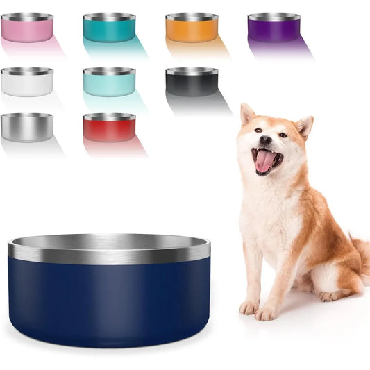 Dog Bowl, Stainless Steel Dog Food and Water Bowl with Non Slip Quiet Bottom, Easy to Clean, Dishwasher Safe, 40oz, Blue