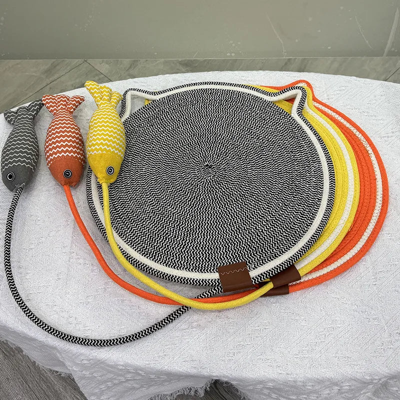 Cat Bed Summer Cool Mat Lying Pad With Toy Fish Four Seasons