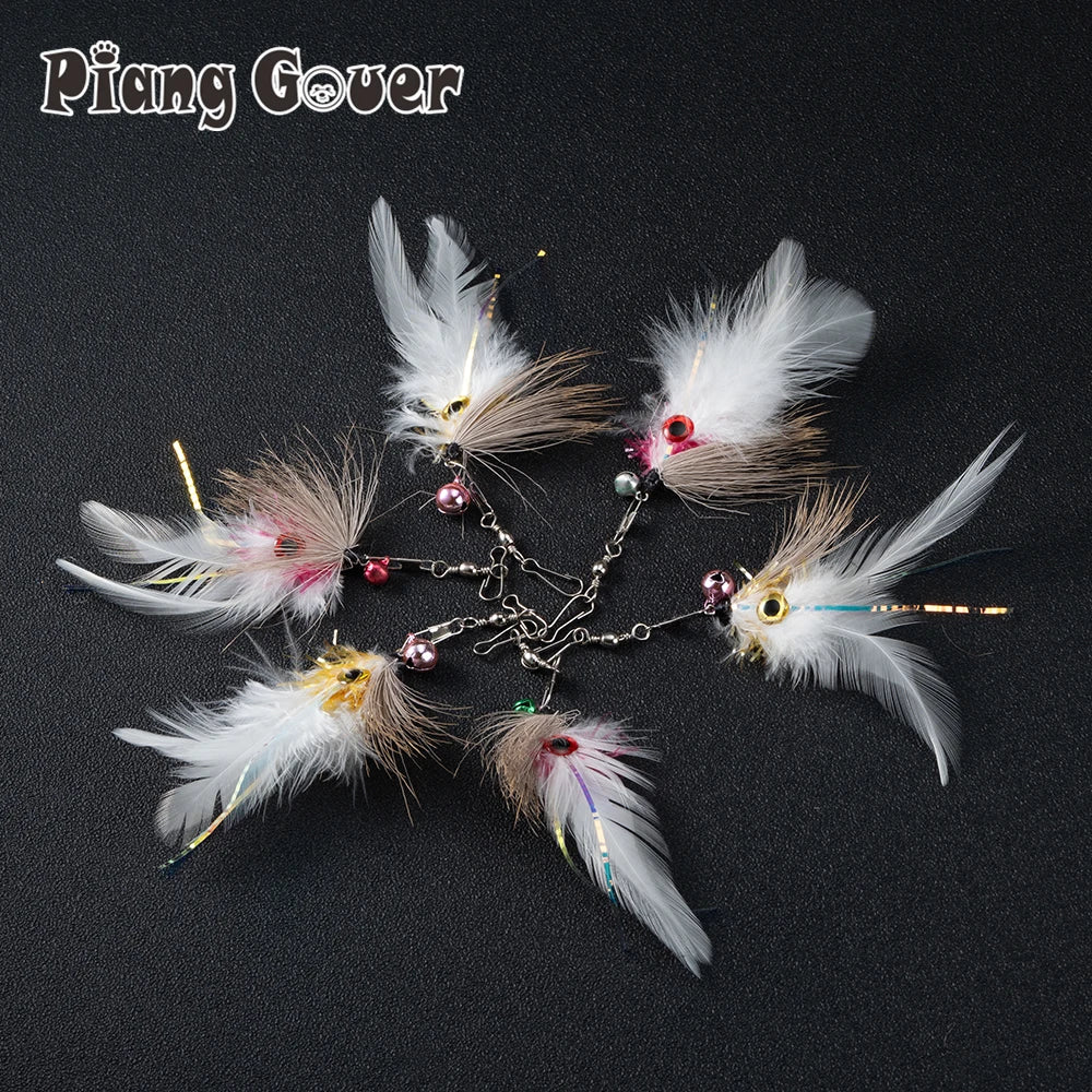 Feather Cat Toy Accessories Replace Head Pet Supplies Toy Cat Teaser Stick For Changing Heads