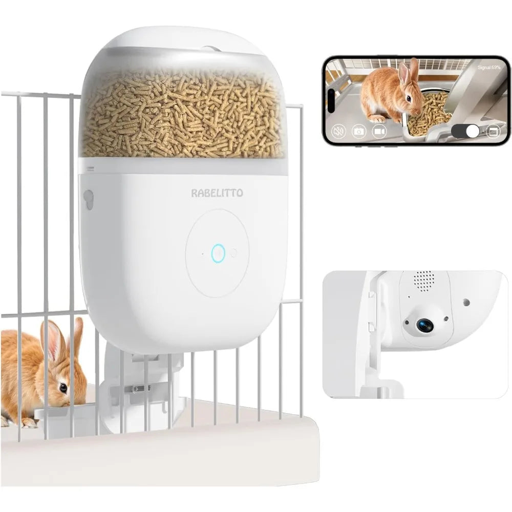 Hanging Automatic Rabbit Feeder With 1080P HD Camera WiFi App