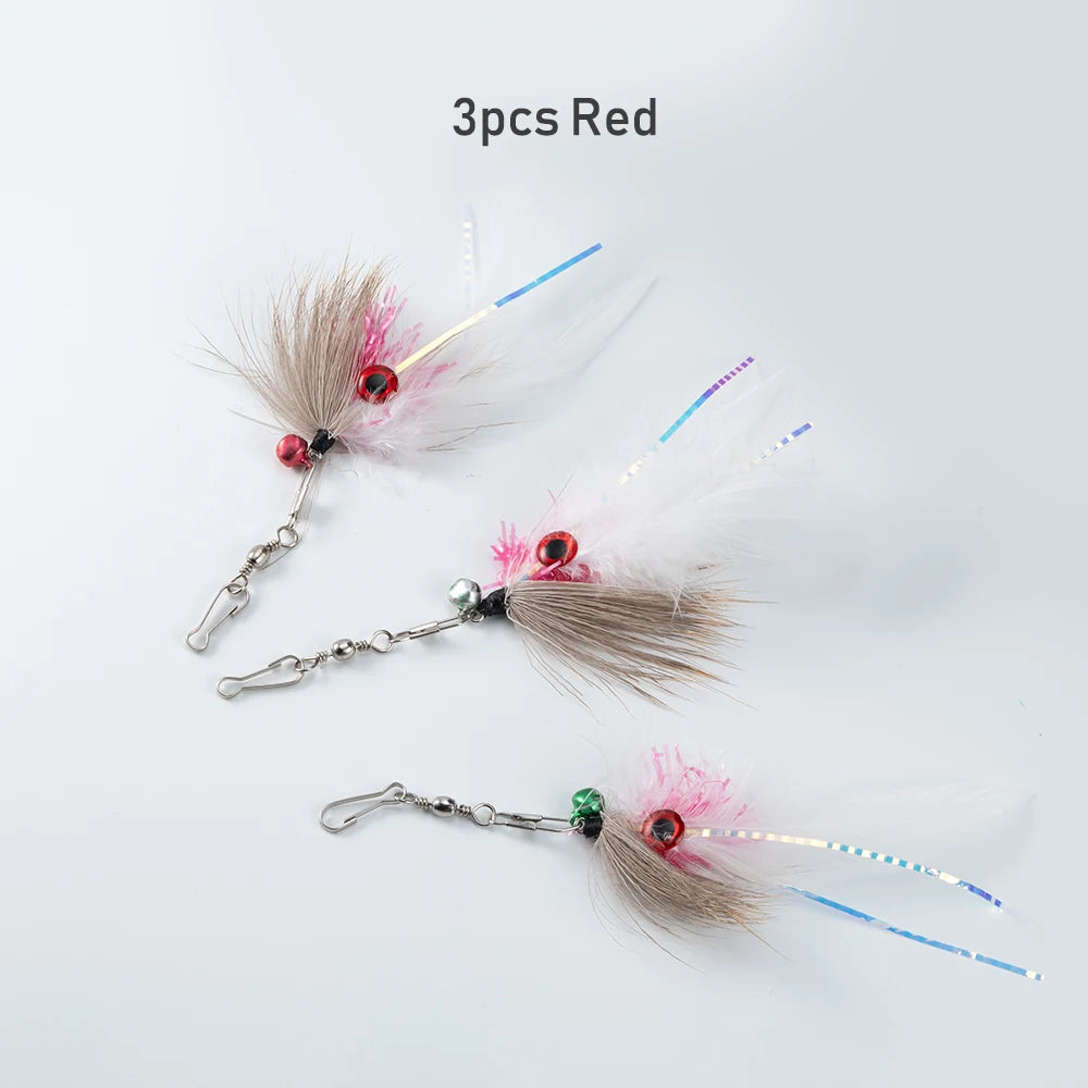 Feather Cat Toy Accessories Replace Head Pet Supplies Toy Cat Teaser Stick For Changing Heads
