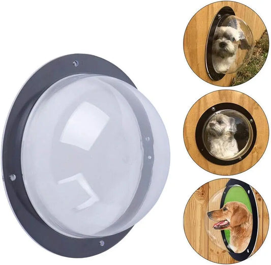 Pet Dog Fence Window - 9.5" Bubble Dome Peek Window for Pets Dogs Cats, Clear Safe Durable Acrylic Fences Windows